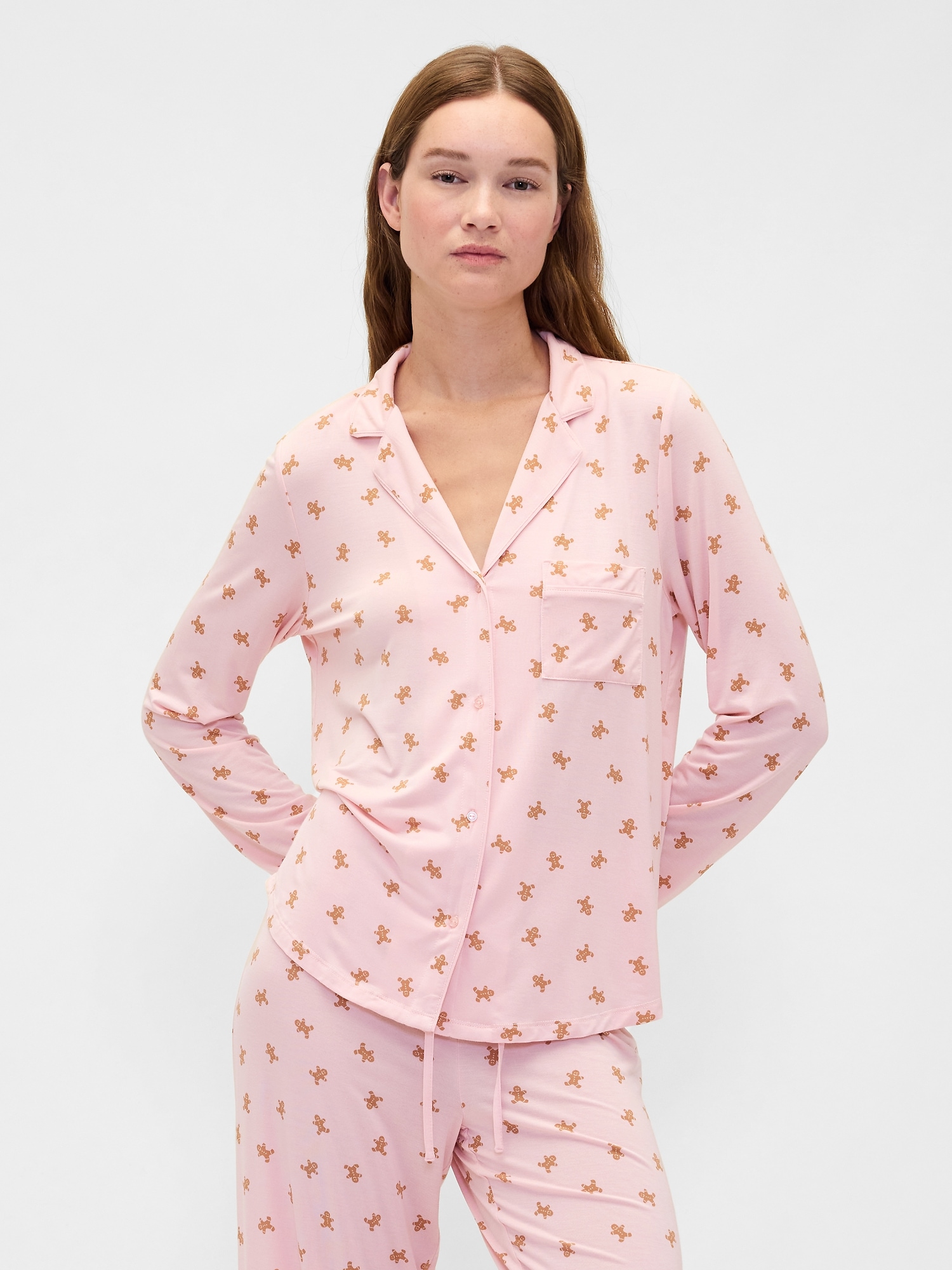 Softest Modal PJ Shirt - Gingerbread