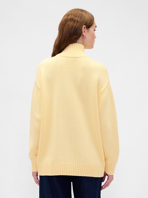Image number 3 showing, 100% Cotton Oversized Mockneck Sweater