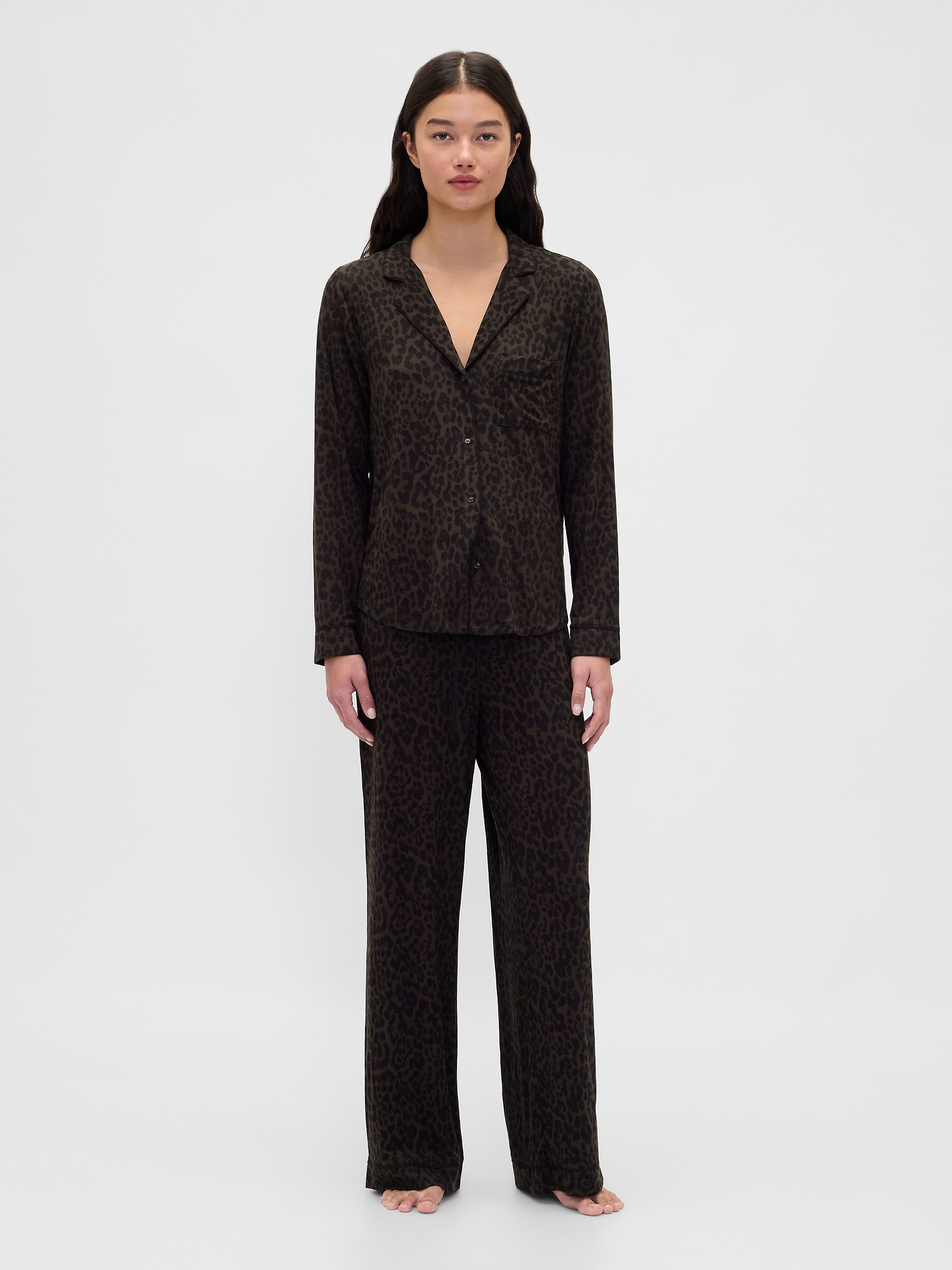 Softest Modal PJ Pants - Leopard Brown Print