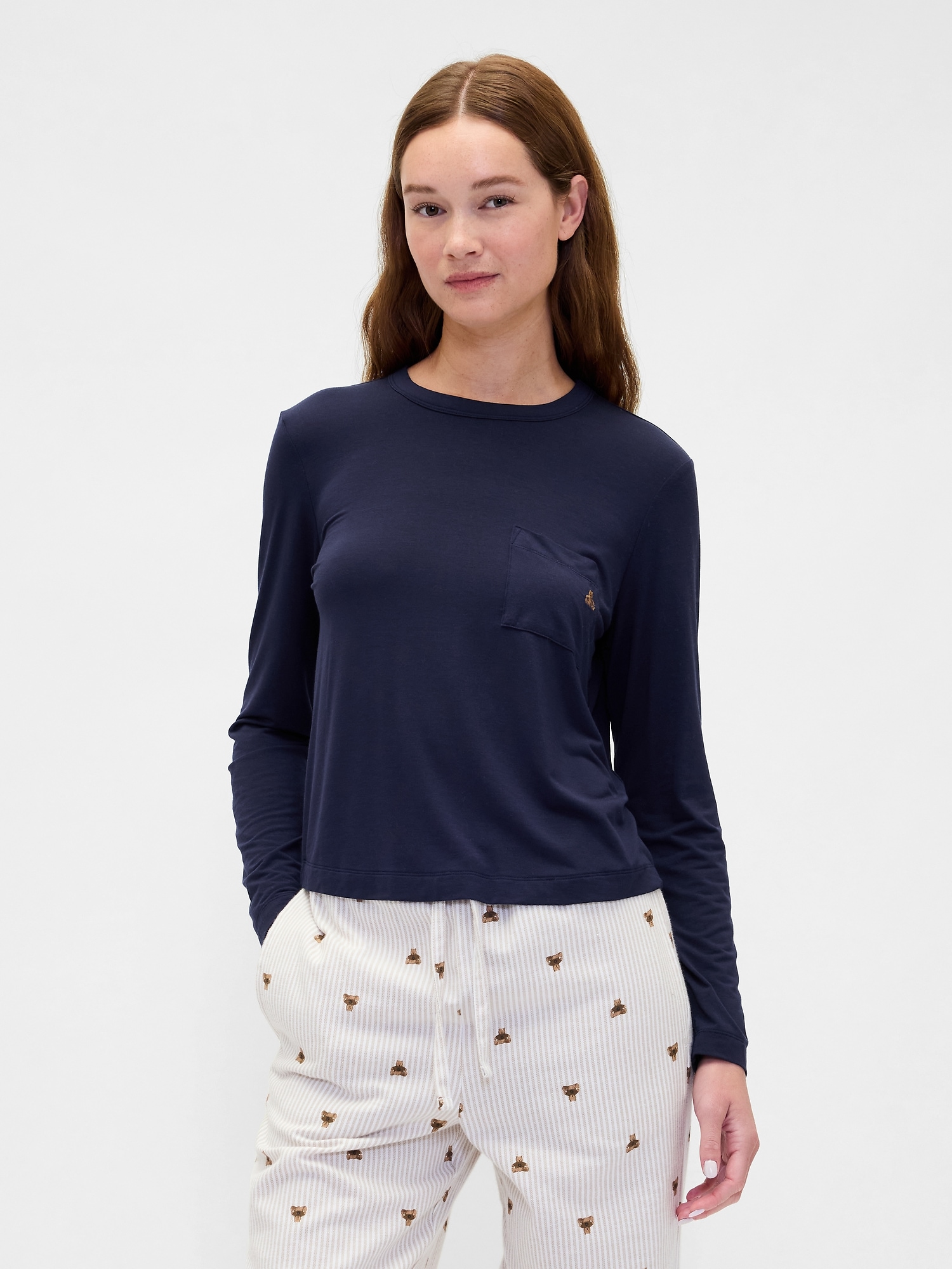 Gap Softest Modal Pocket Pj T-shirt In Blue
