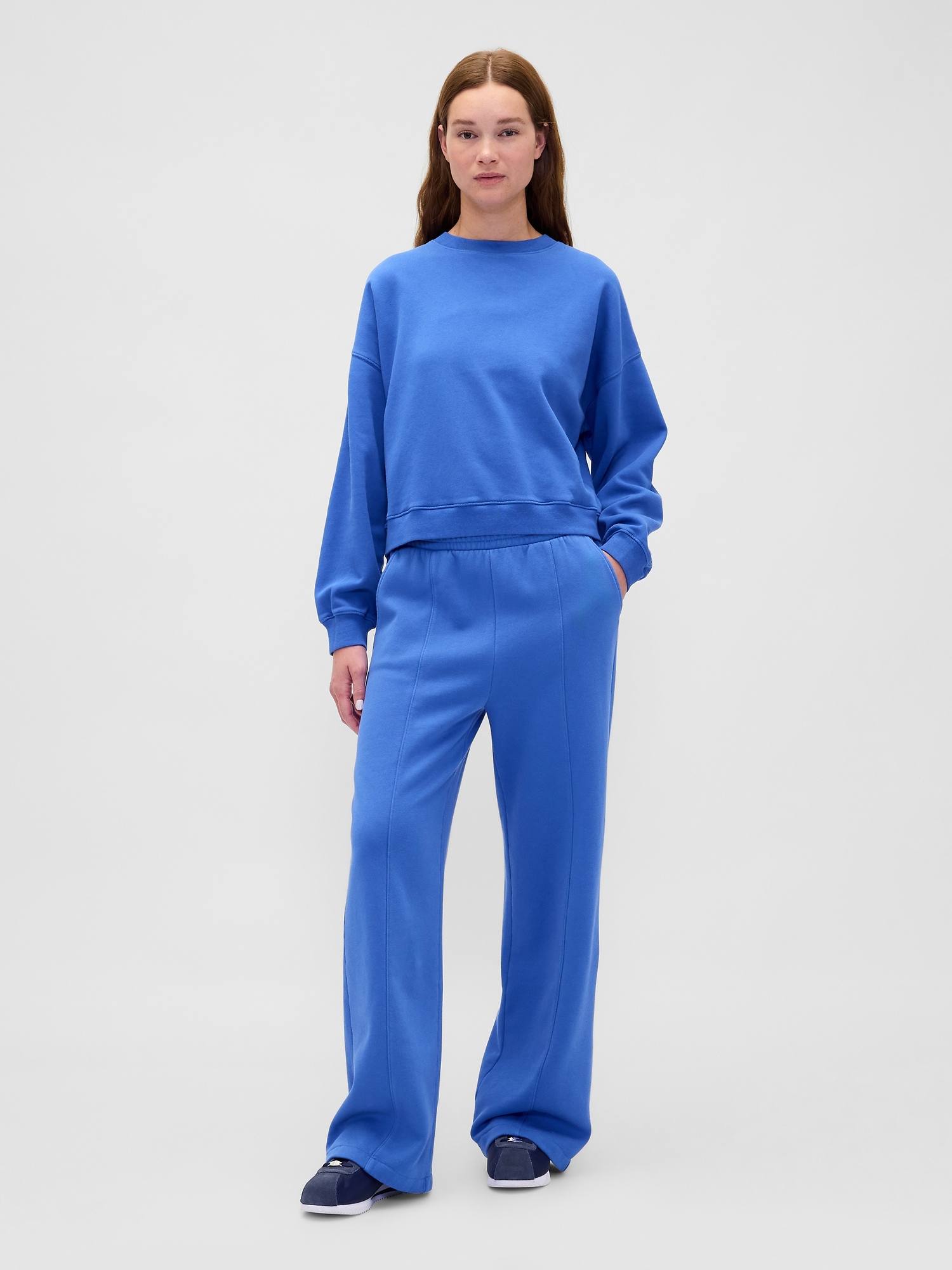 VintageSoft Seamed Straight Sweatpants - Dazzle Blue