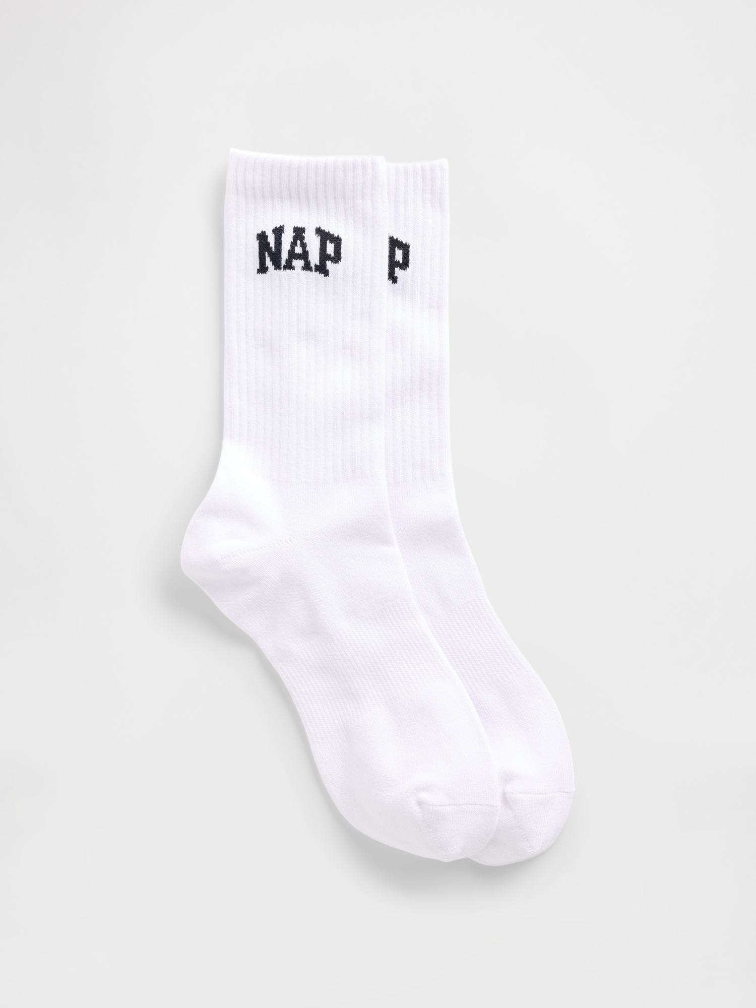 NAP Logo Crew Socks - White