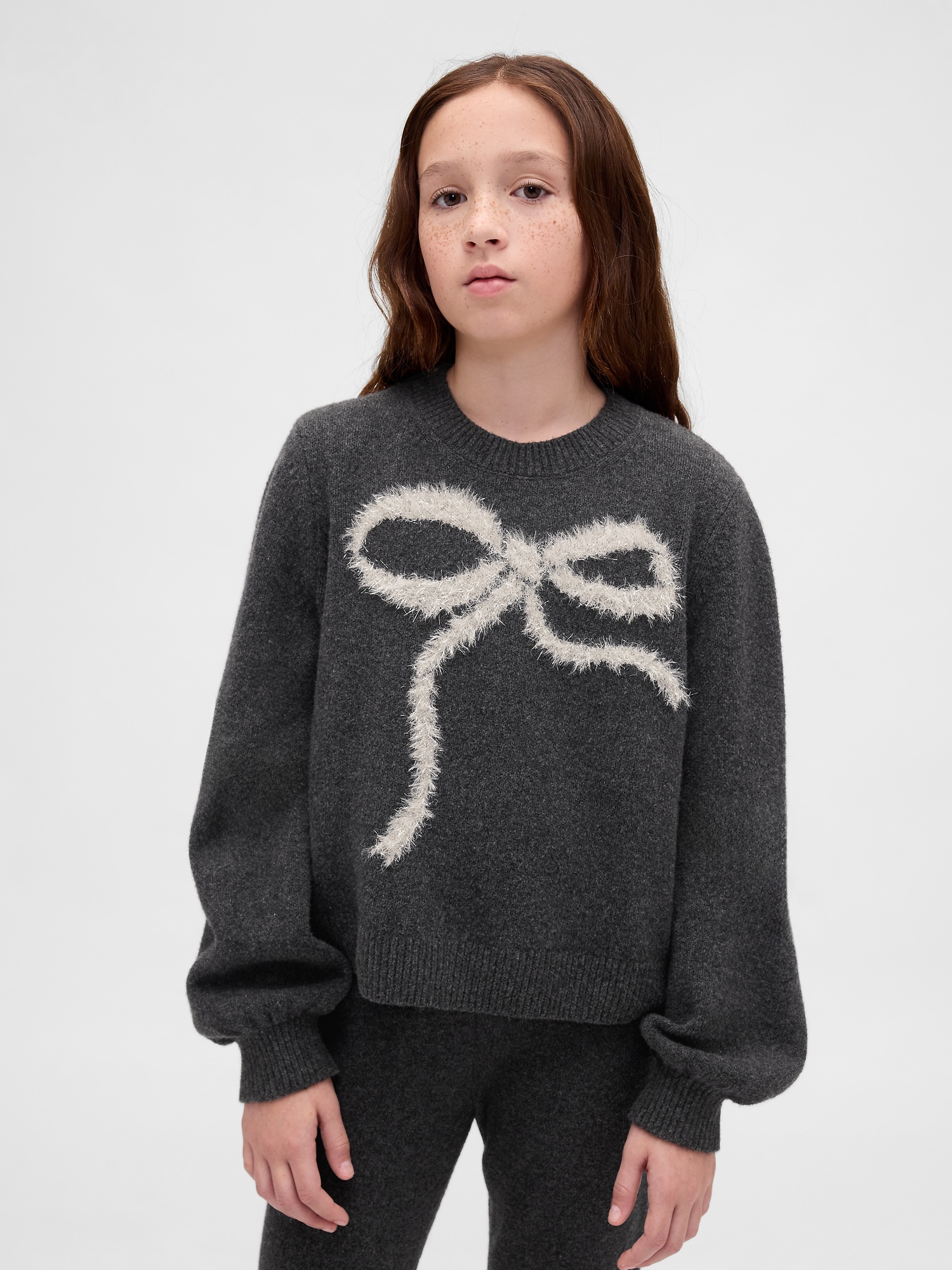 Kids CashSoft Crewneck Sweater - Charcoal Heather