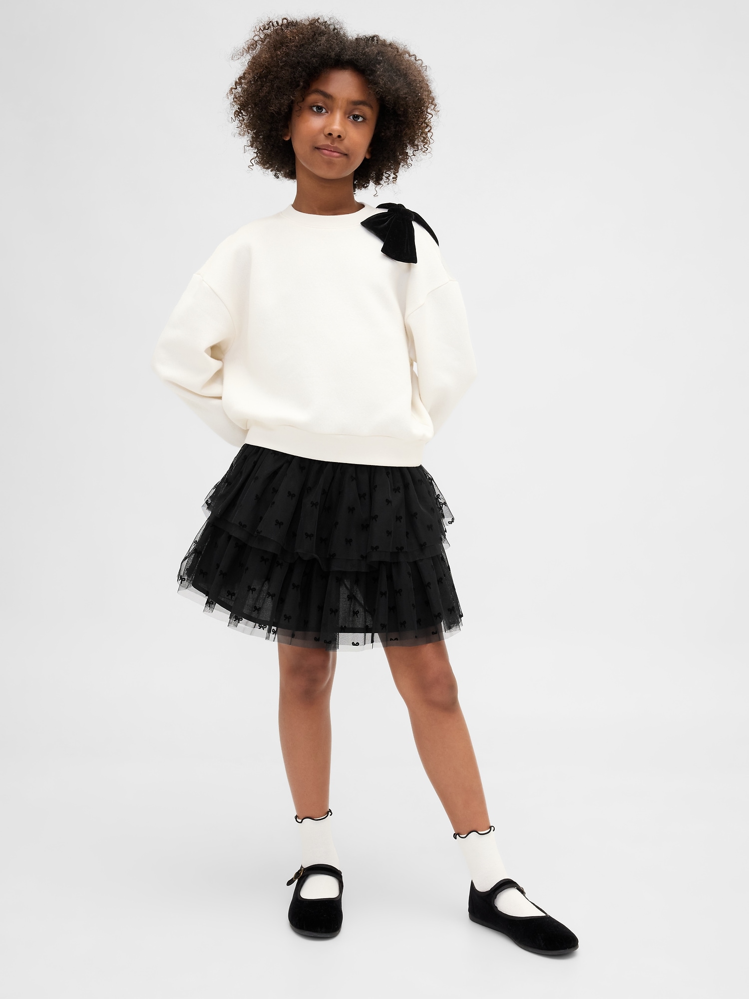 Kids Tiered Tulle Skirt - Black