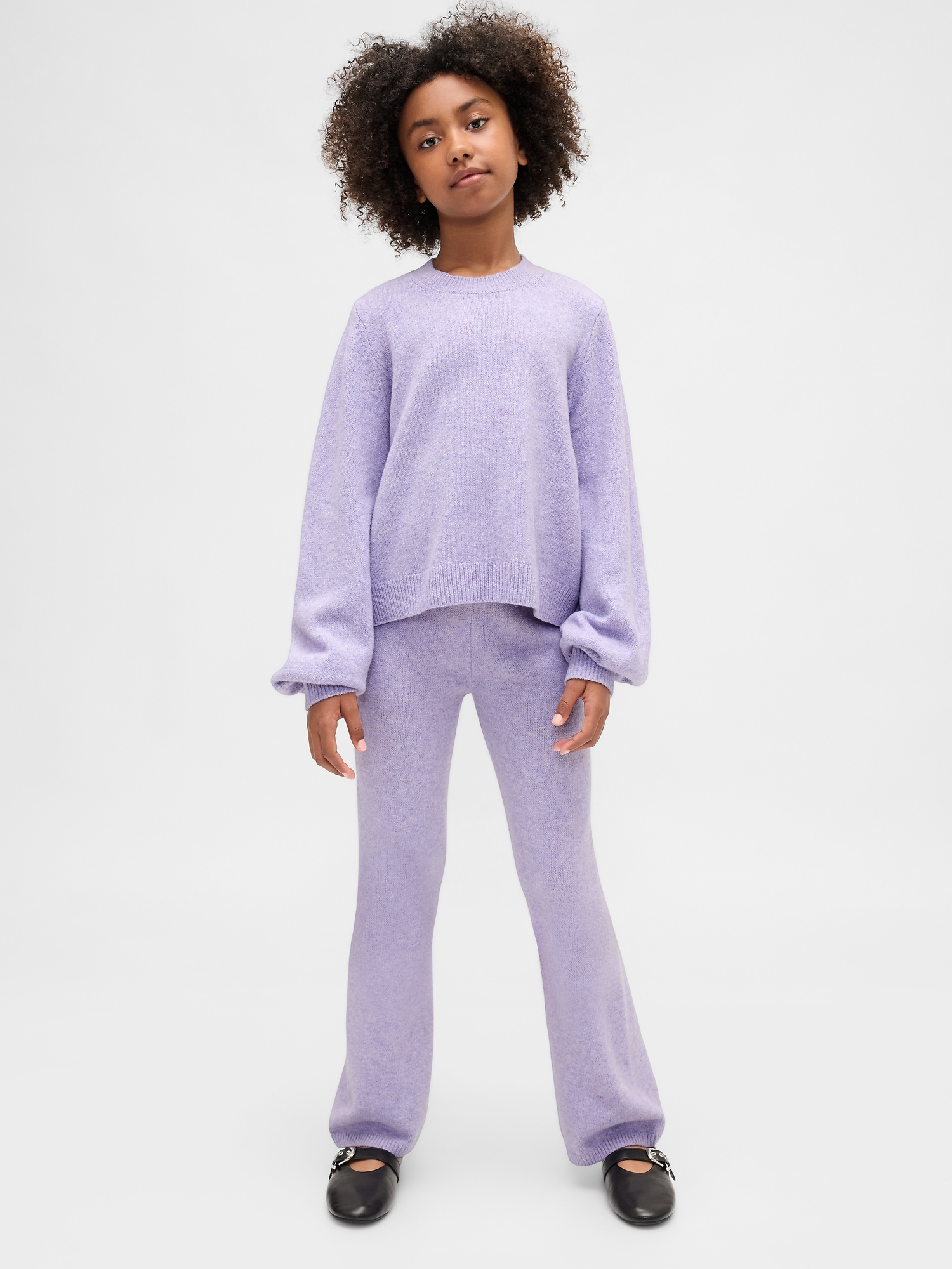 Kids CashSoft Flare Sweater Pants - Purple Heather