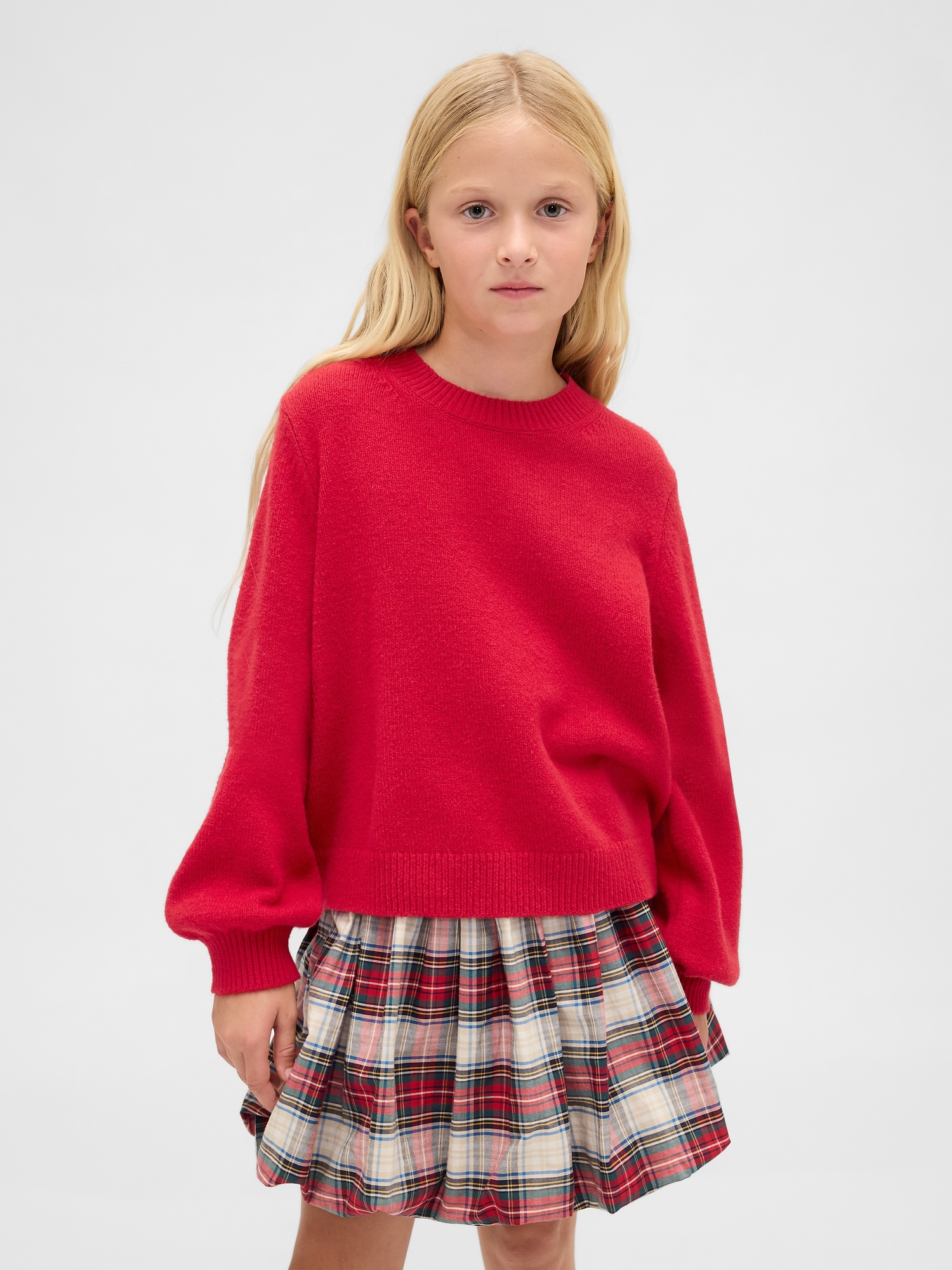 Kids CashSoft Crewneck Sweater - Modern Red