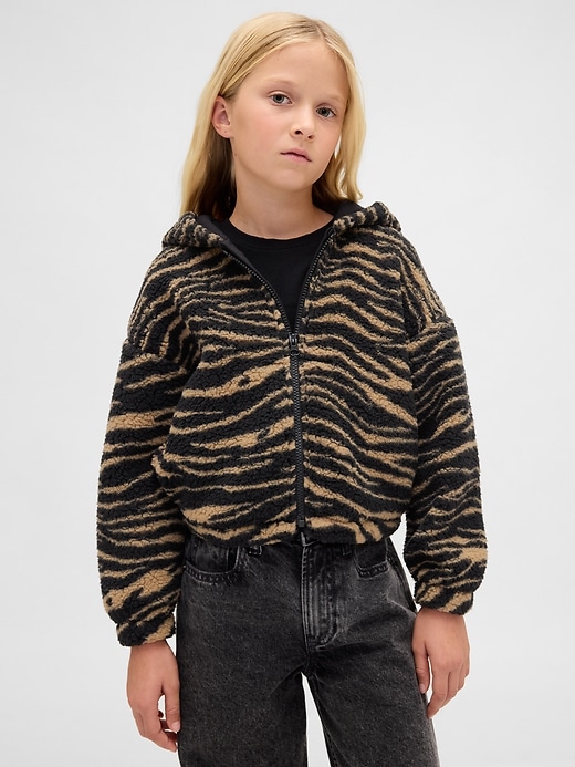 Image number 1 showing, Kids Sherpa Relaxed Zip Hoodie