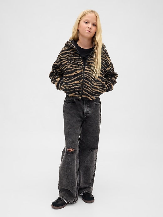 Image number 4 showing, Kids Sherpa Relaxed Zip Hoodie