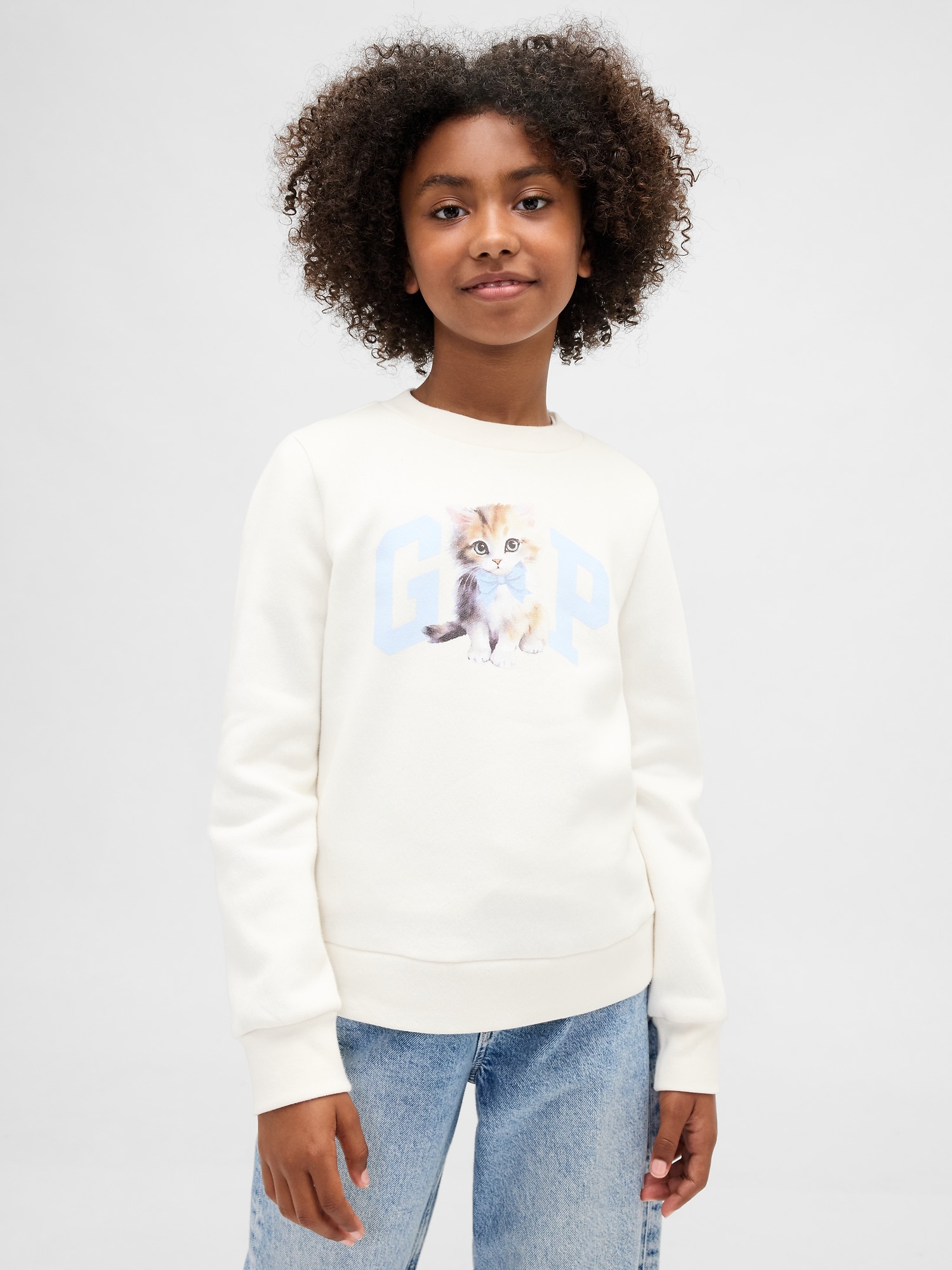 Kids Graphic Logo Sweatshirt - Ivory Frost