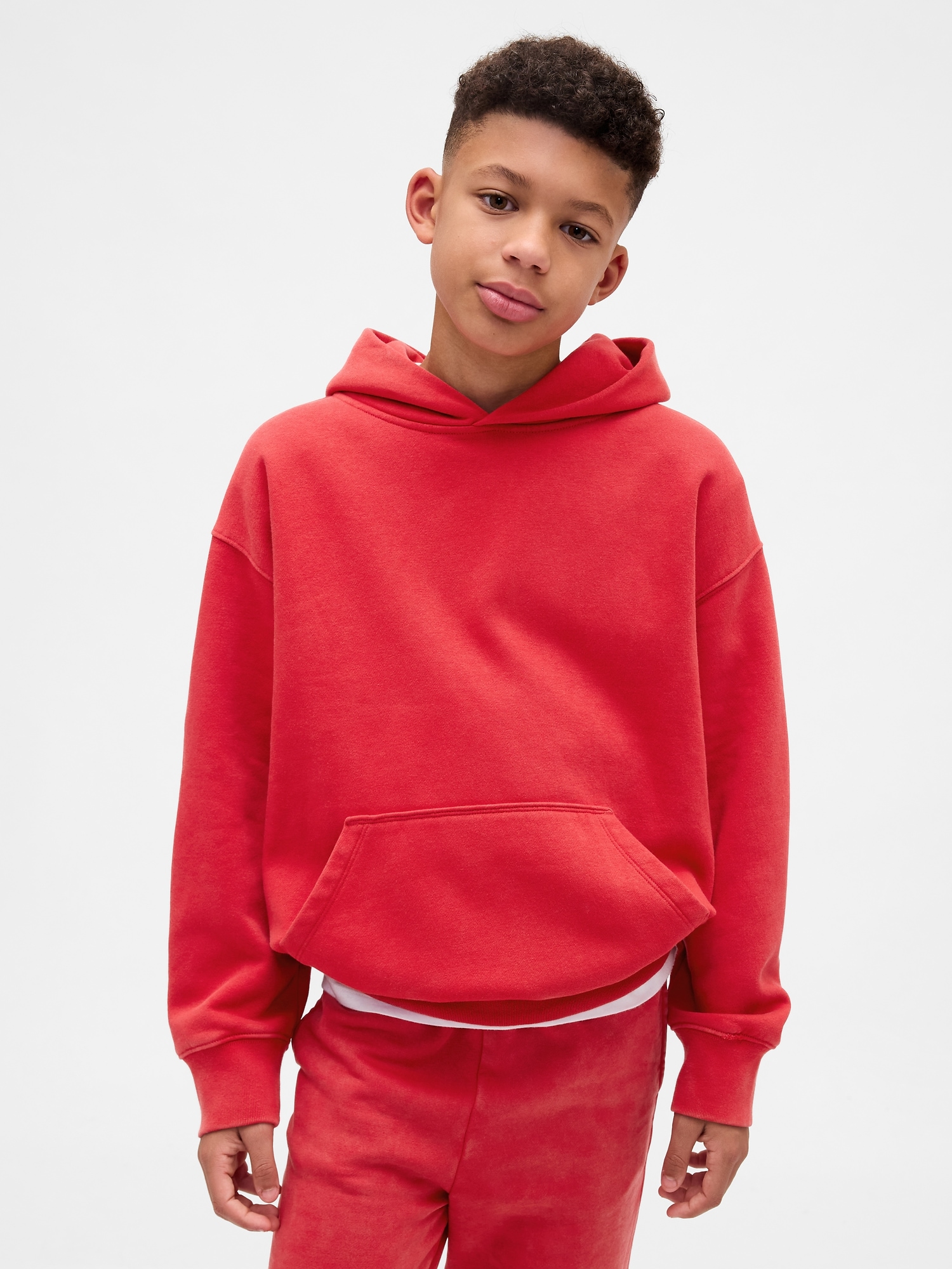 Kids VintageSoft Relaxed Hoodie - Modern Red