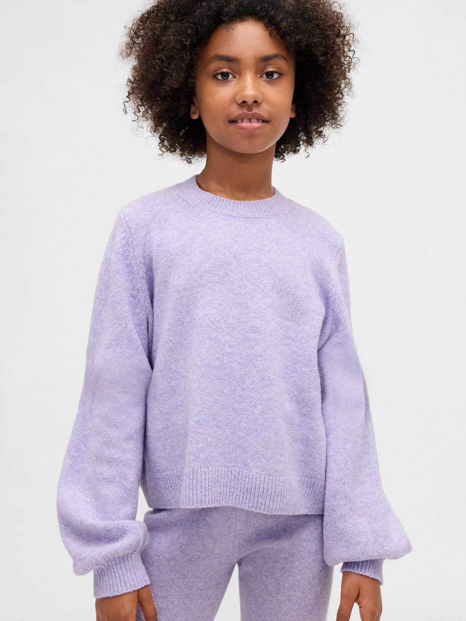 Kids CashSoft Crewneck Sweater - Purple Heather