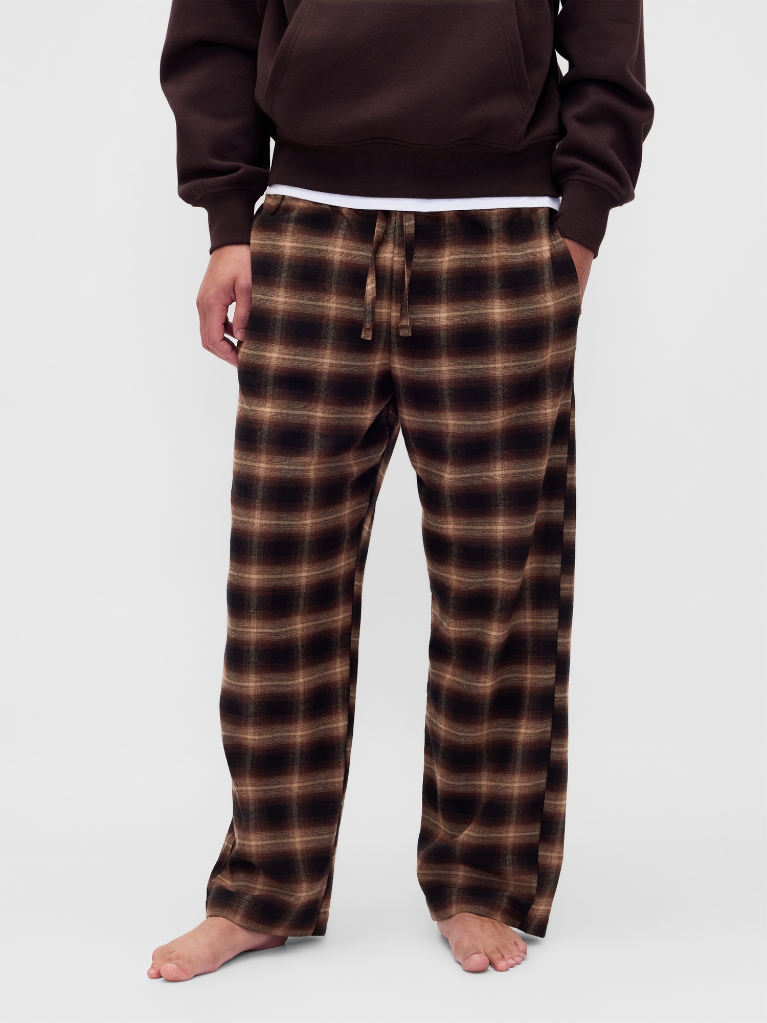 Adult Softest Flannel PJ Pants - Brown Plaid