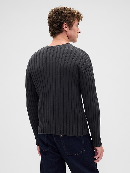 Image number 3 showing, Wide Rib Slim Crewneck Sweater