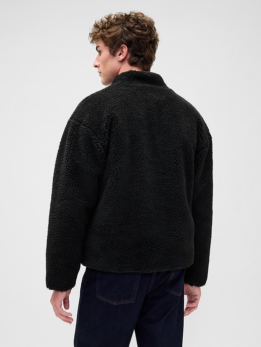 Image number 3 showing, Recycled Sherpa Oversized Logo Zip Jacket