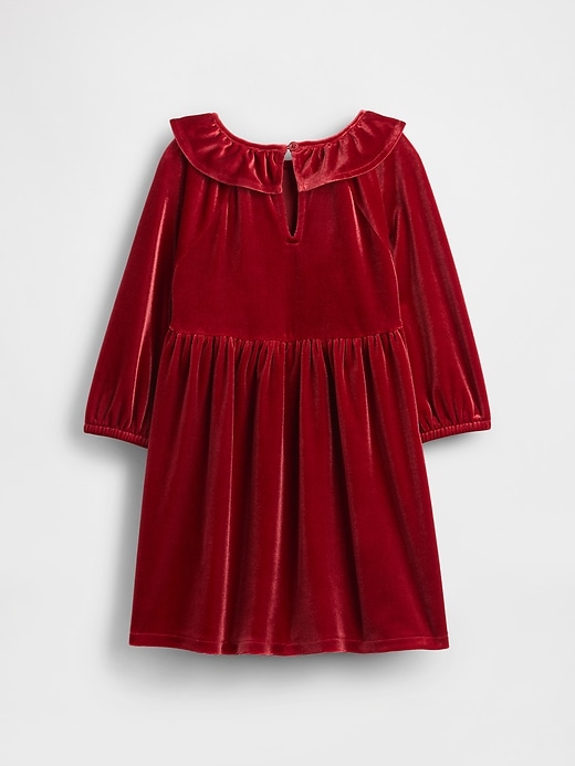Baby & Toddler Velour Ruffle Collar Dress
