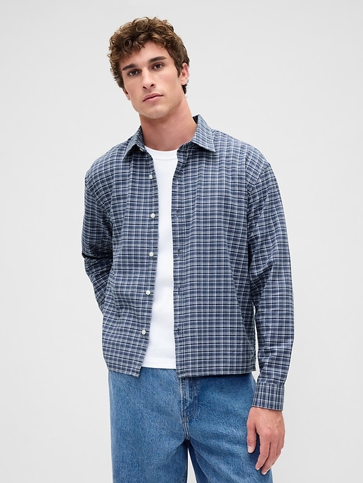 Image number 1 showing, Relaxed Straight-Hem Oxford Shirt