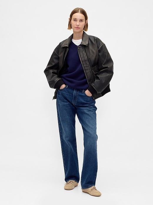 Image number 2 showing, CashSoft Oversized V-Neck Sweater