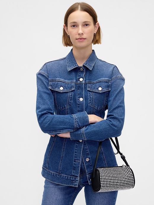 Vegan Leather Rhinestone Barrel Bag