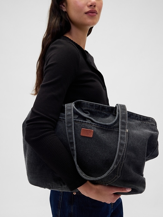 Image number 4 showing, Denim Tote Bag