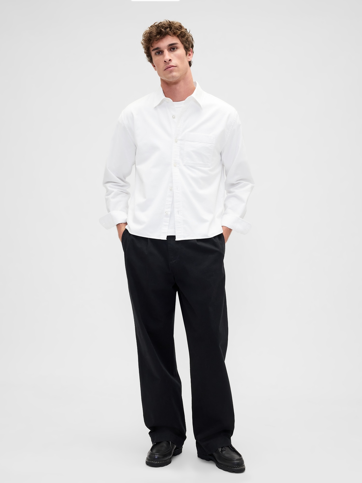 Relaxed Crop Oxford Shirt