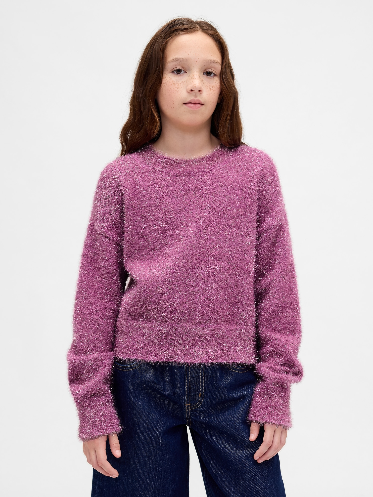 Kids Eyelash Crewneck Sweater