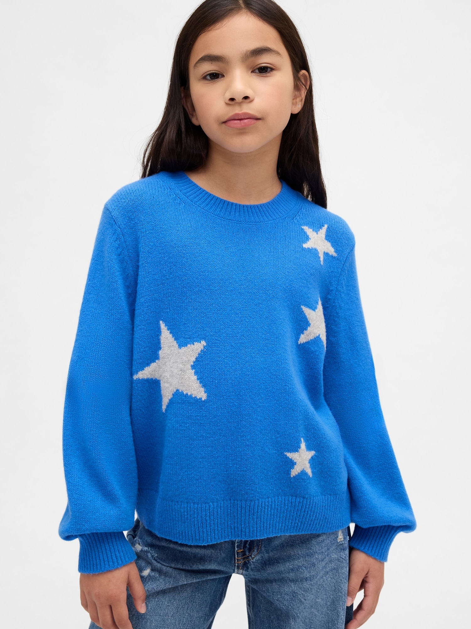 Kids CashSoft Crewneck Sweater - Supersonic Blue