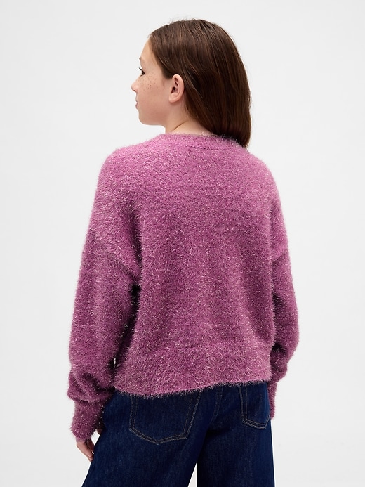 Image number 3 showing, Kids Eyelash Crewneck Sweater