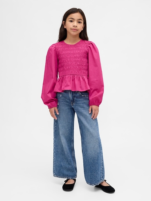 Image number 4 showing, Kids Smocked Peplum Top