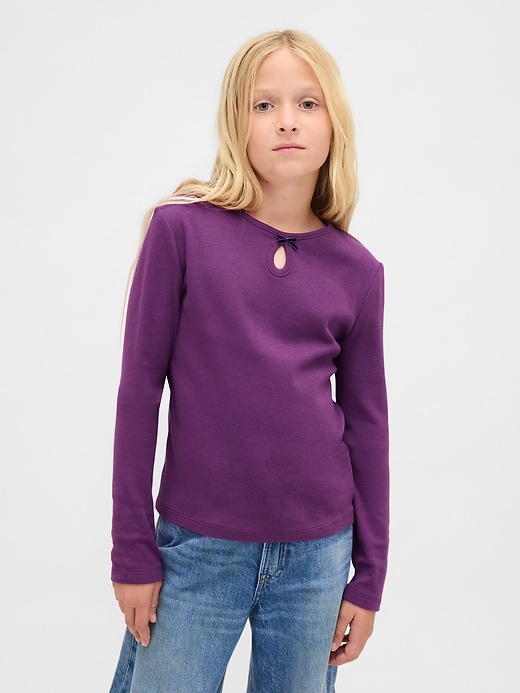 Image number 1 showing, Kids Keyhole Bow Fitted T-Shirt