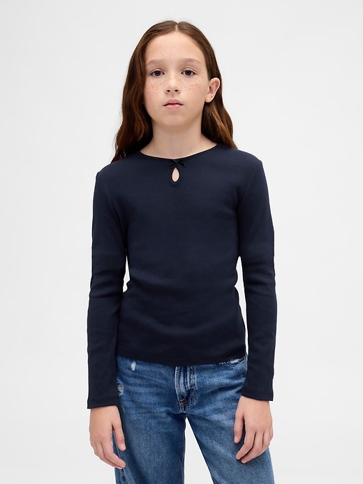 Image number 1 showing, Kids Keyhole Bow Fitted T-Shirt