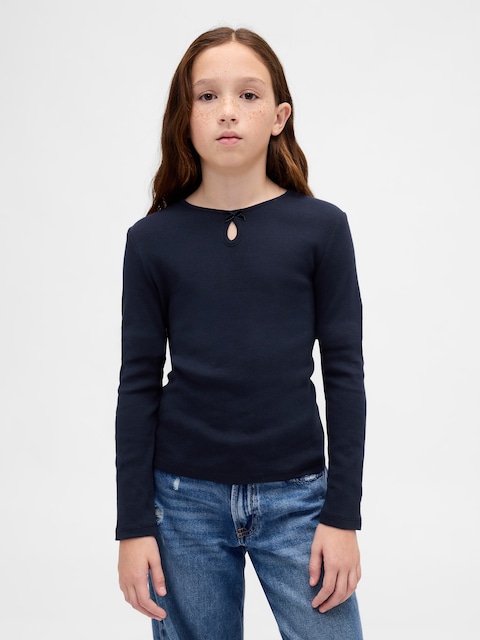 Kids Keyhole Bow Fitted T-Shirt