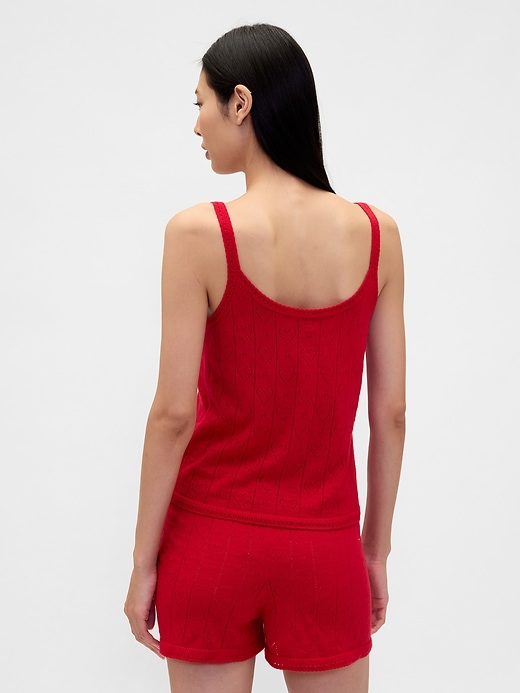 Image number 3 showing, Lightweight CashSoft Pointelle Heart PJ Tank Top