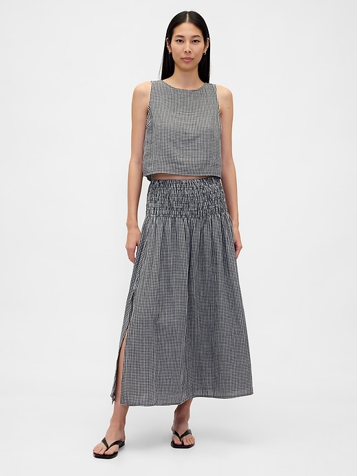 Image number 1 showing, Cotton Gauze Smocked-Waist Maxi Skirt