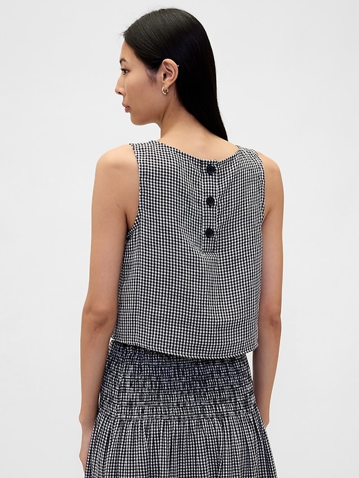 Image number 3 showing, Cotton Gauze Crop Shell Top