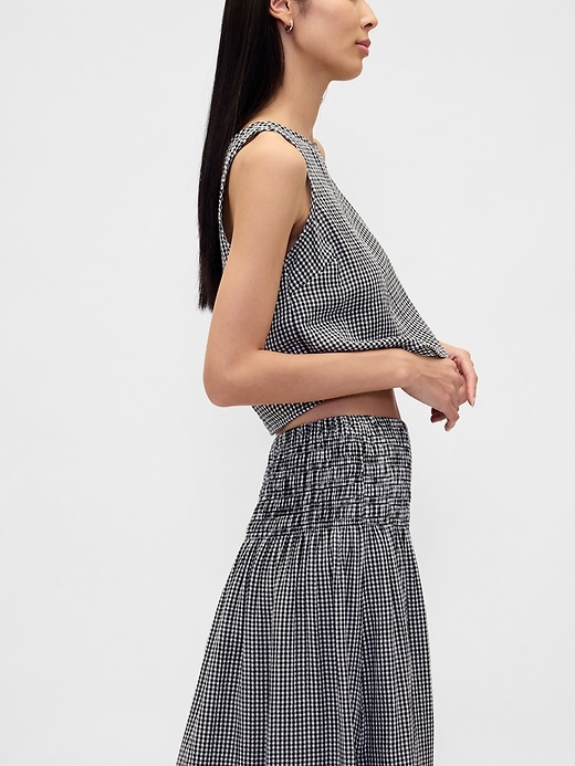 Image number 4 showing, Cotton Gauze Smocked-Waist Maxi Skirt