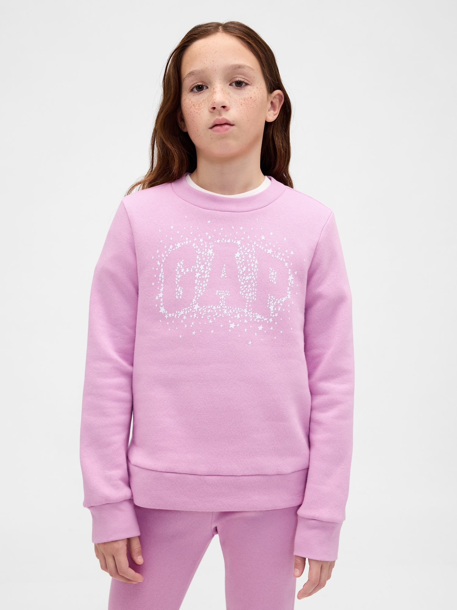 Kids Graphic Logo Sweatshirt - Glowing Pink
