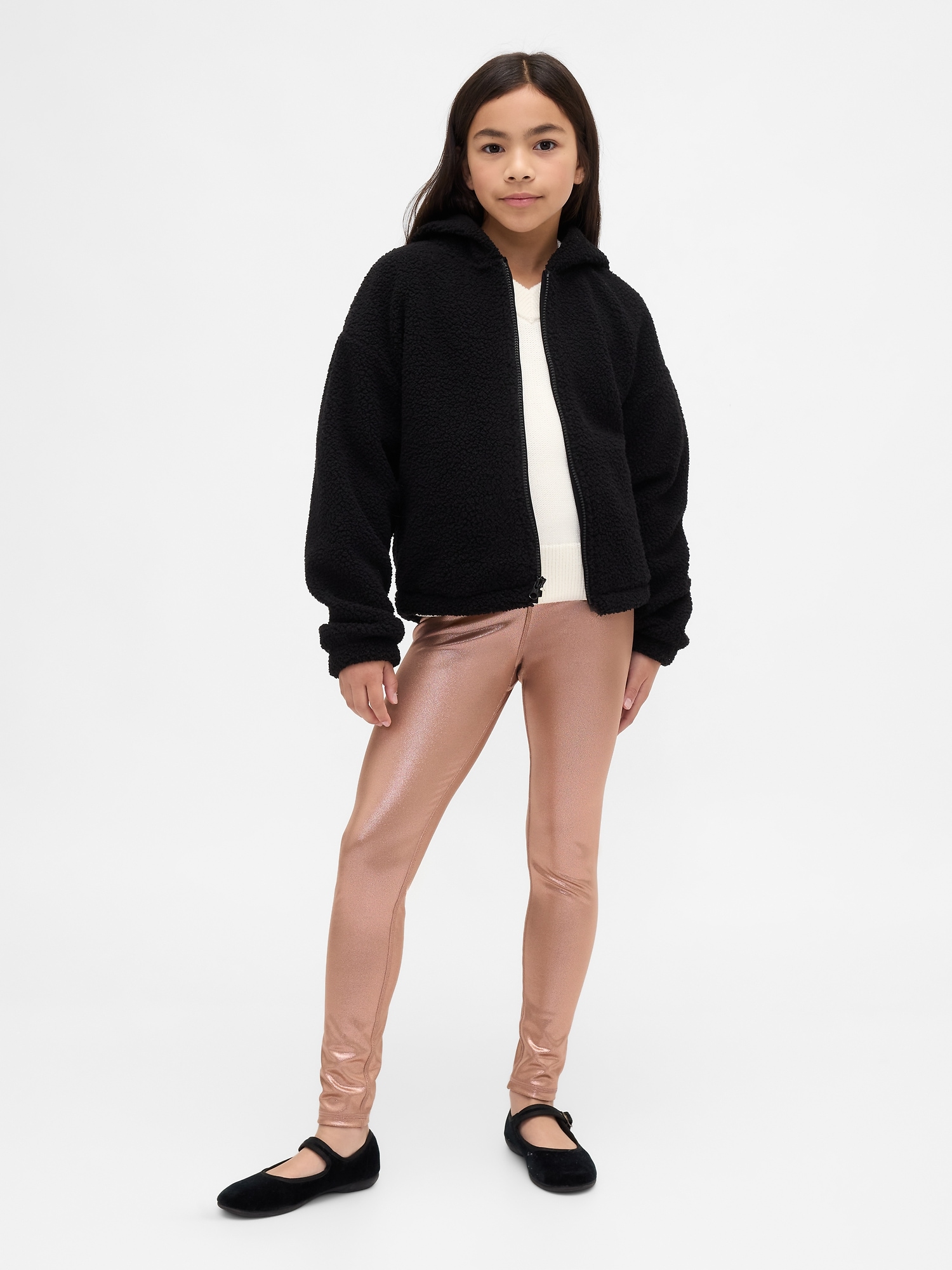 Kids Shine Leggings - Wassel Pink
