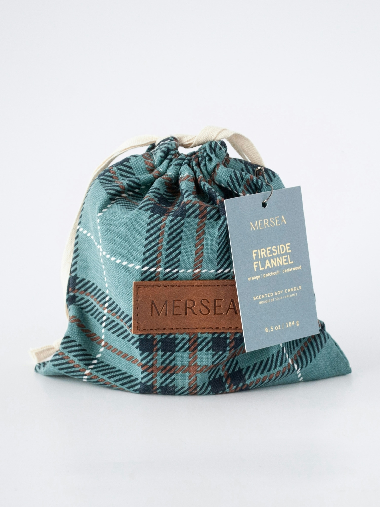 Mersea Fireside Flannel Plaid Bagged Candle - Fireside Flannel