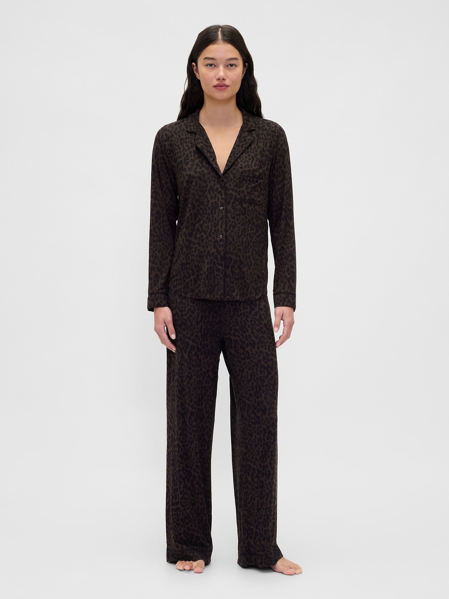 Softest Modal PJ Pants - Leopard Brown Print