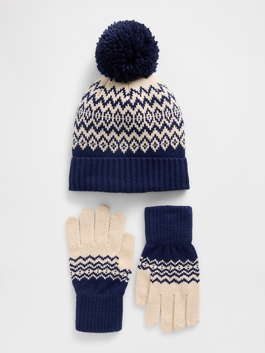 Image number 1 showing, Kids CashSoft Fair Isle Hat & Gloves Set