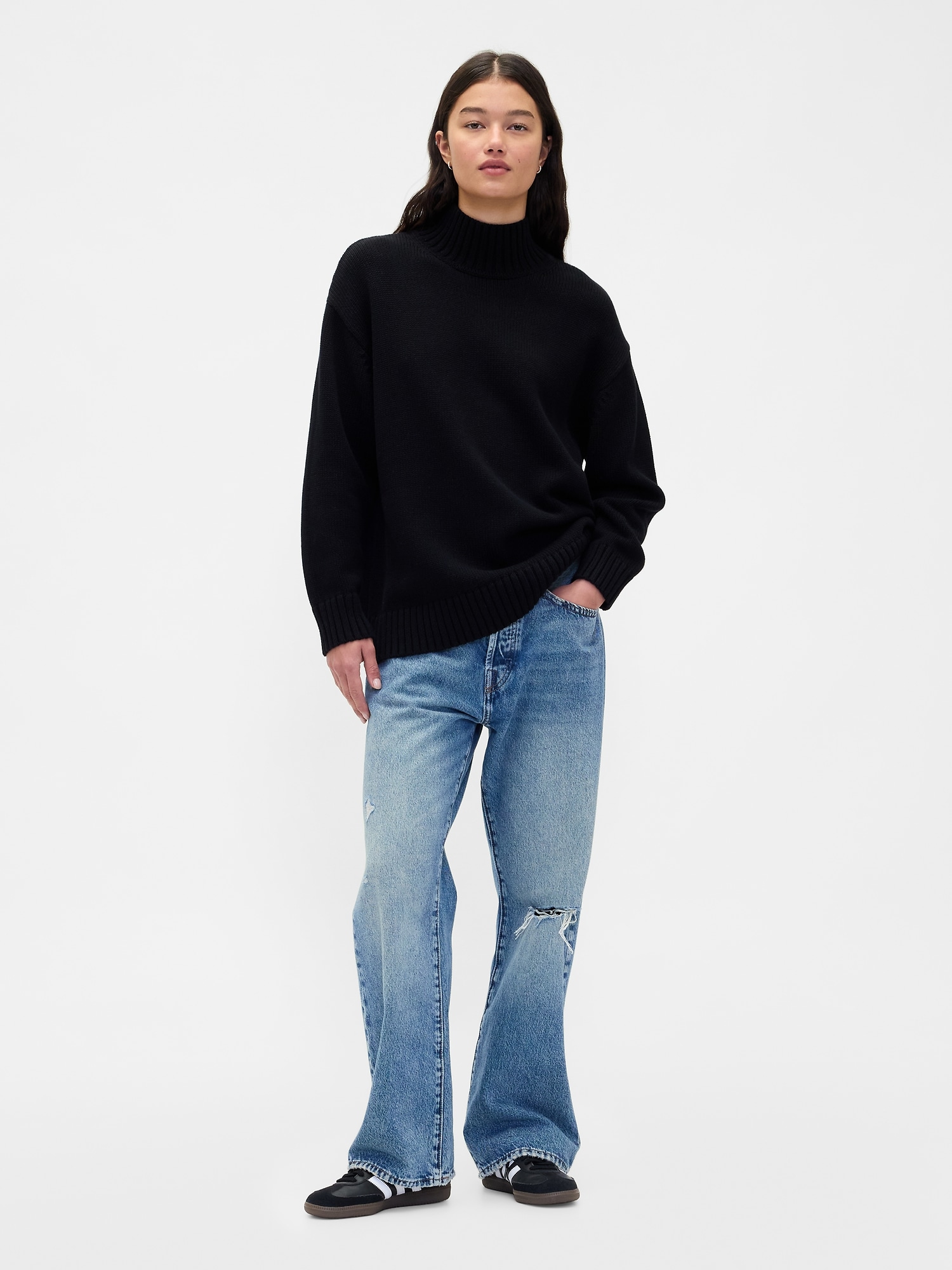 100% Cotton Oversized Mockneck Sweater