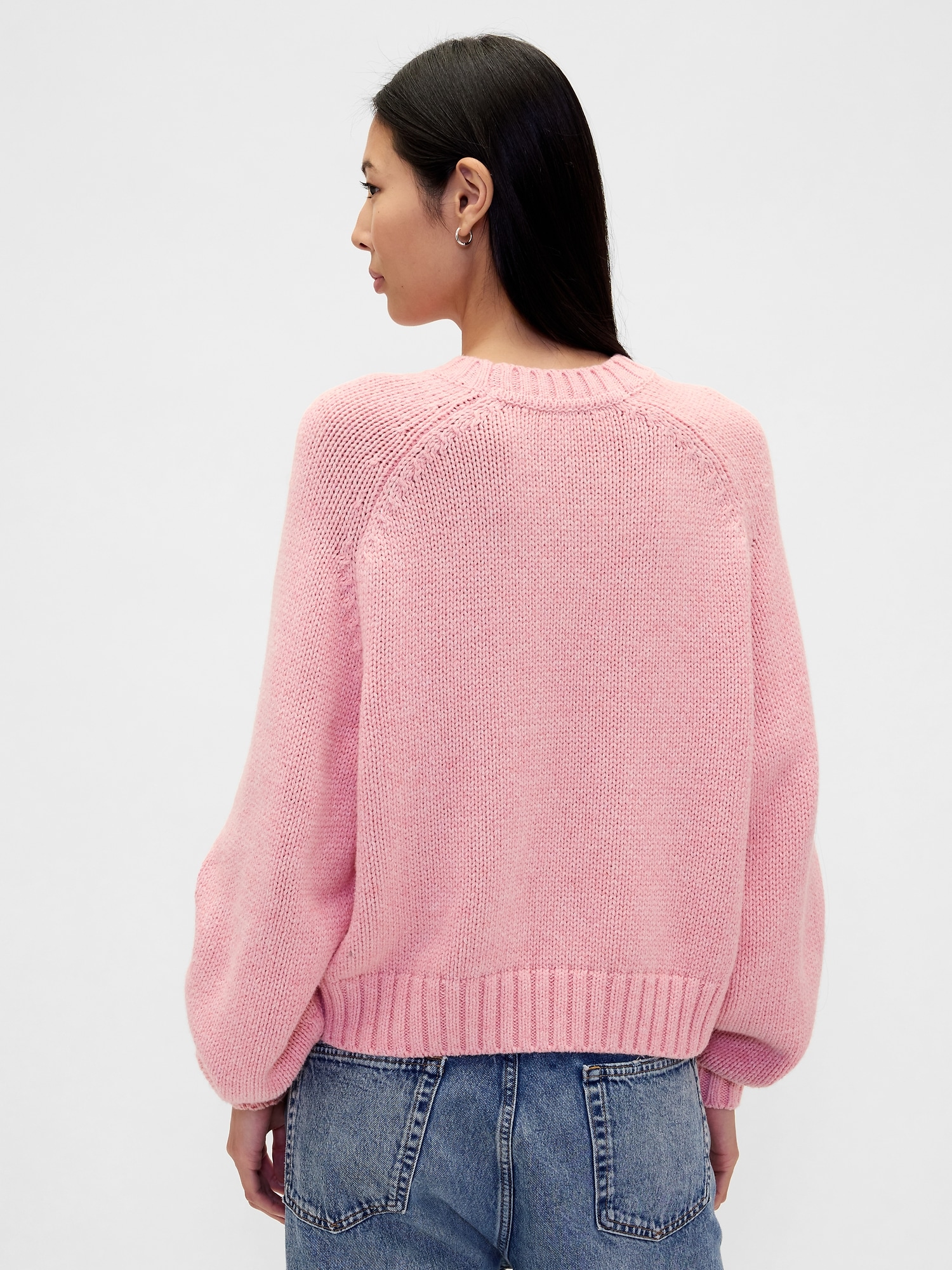 Cotton-Blend Relaxed Crewneck Sweater
