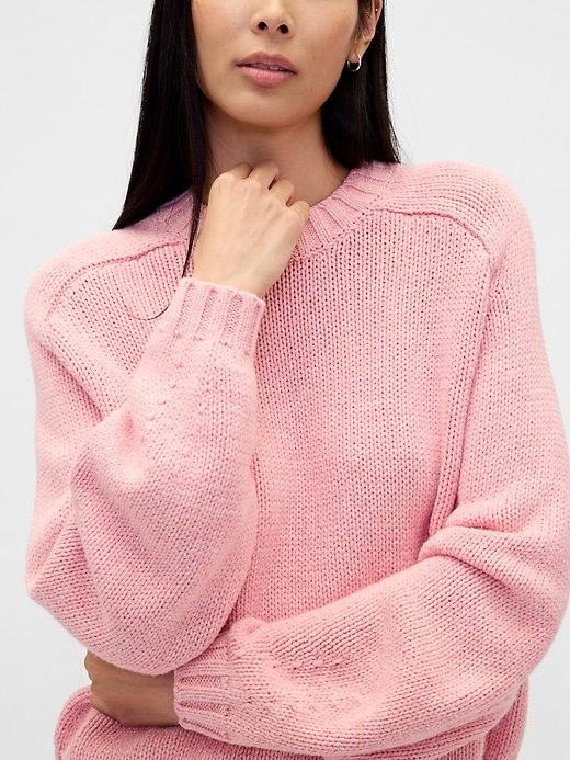 Image number 4 showing, Relaxed Saddle-Sleeve Crewneck Sweater