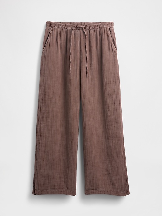 Image number 5 showing, Cotton Gauze Easy Split-Hem Pants