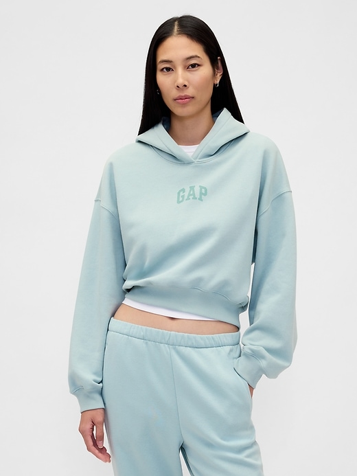Image number 1 showing, VintageSoft Crop Logo Hoodie