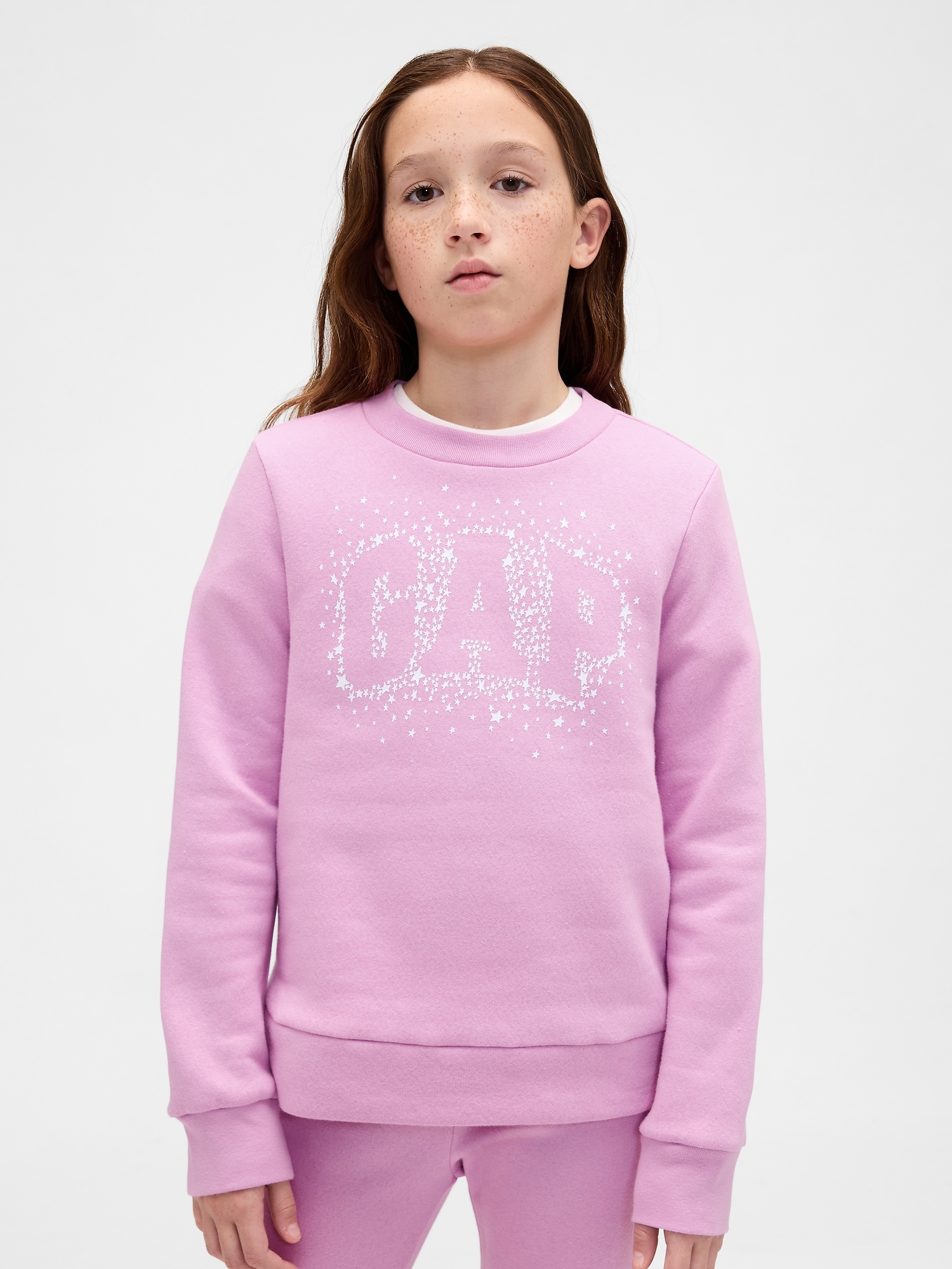 Kids Graphic Logo Sweatshirt - Glowing Pink