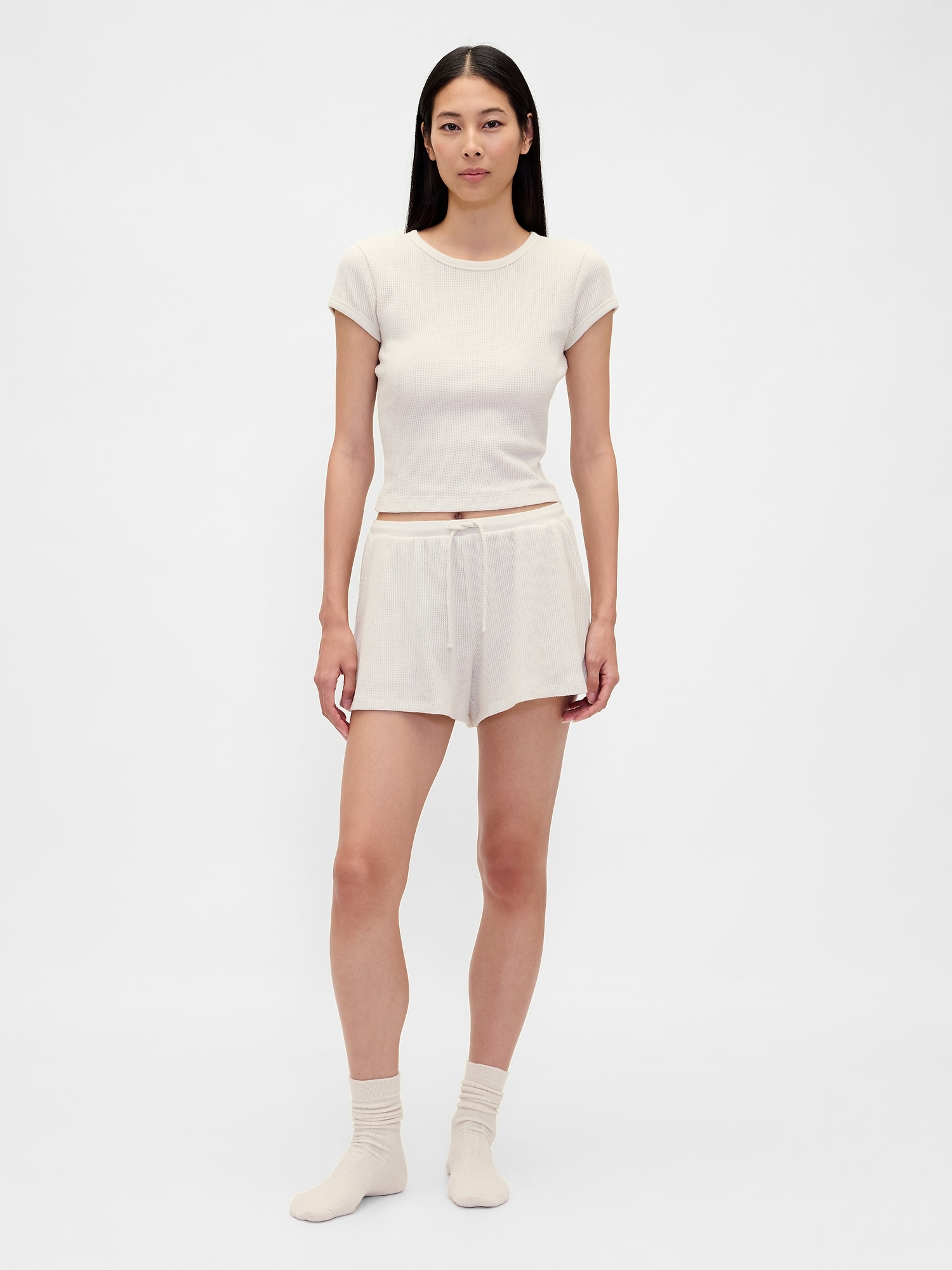 Waffle PJ Shorts - Chino Beige