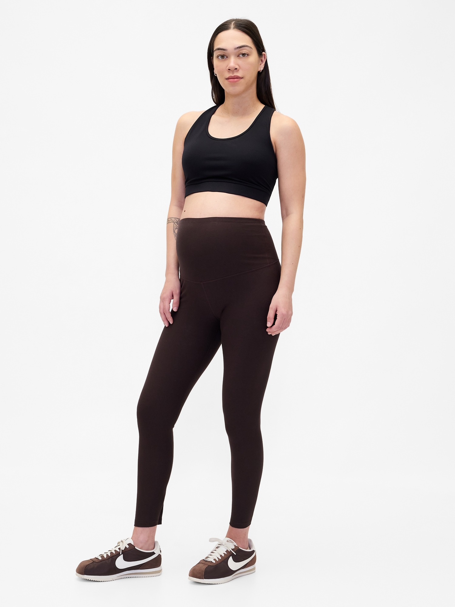 Maternity Everyday Full Panel Leggings - Terra Brown
