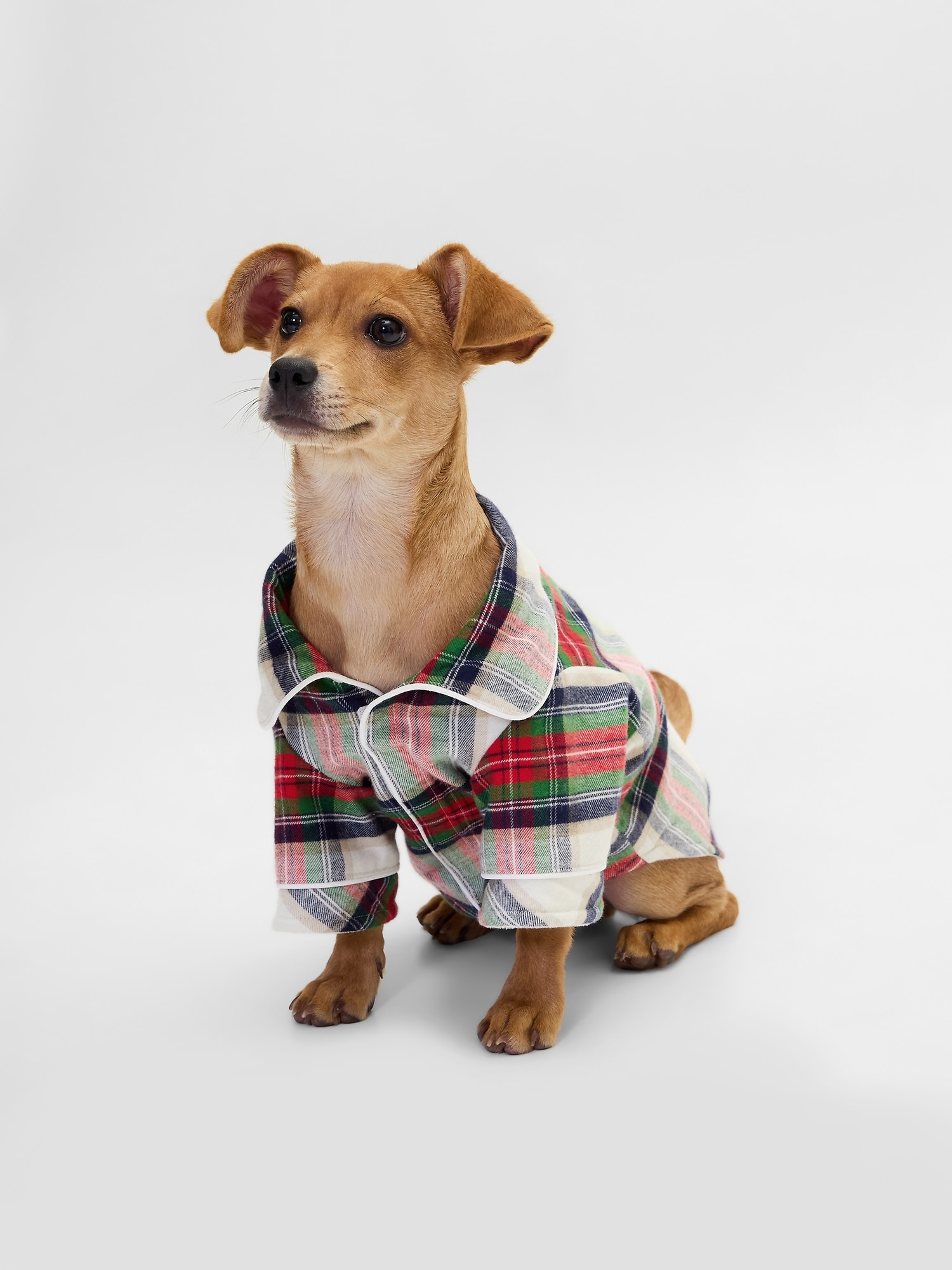 Flannel Pet PJs - Tan Tartan Plaid