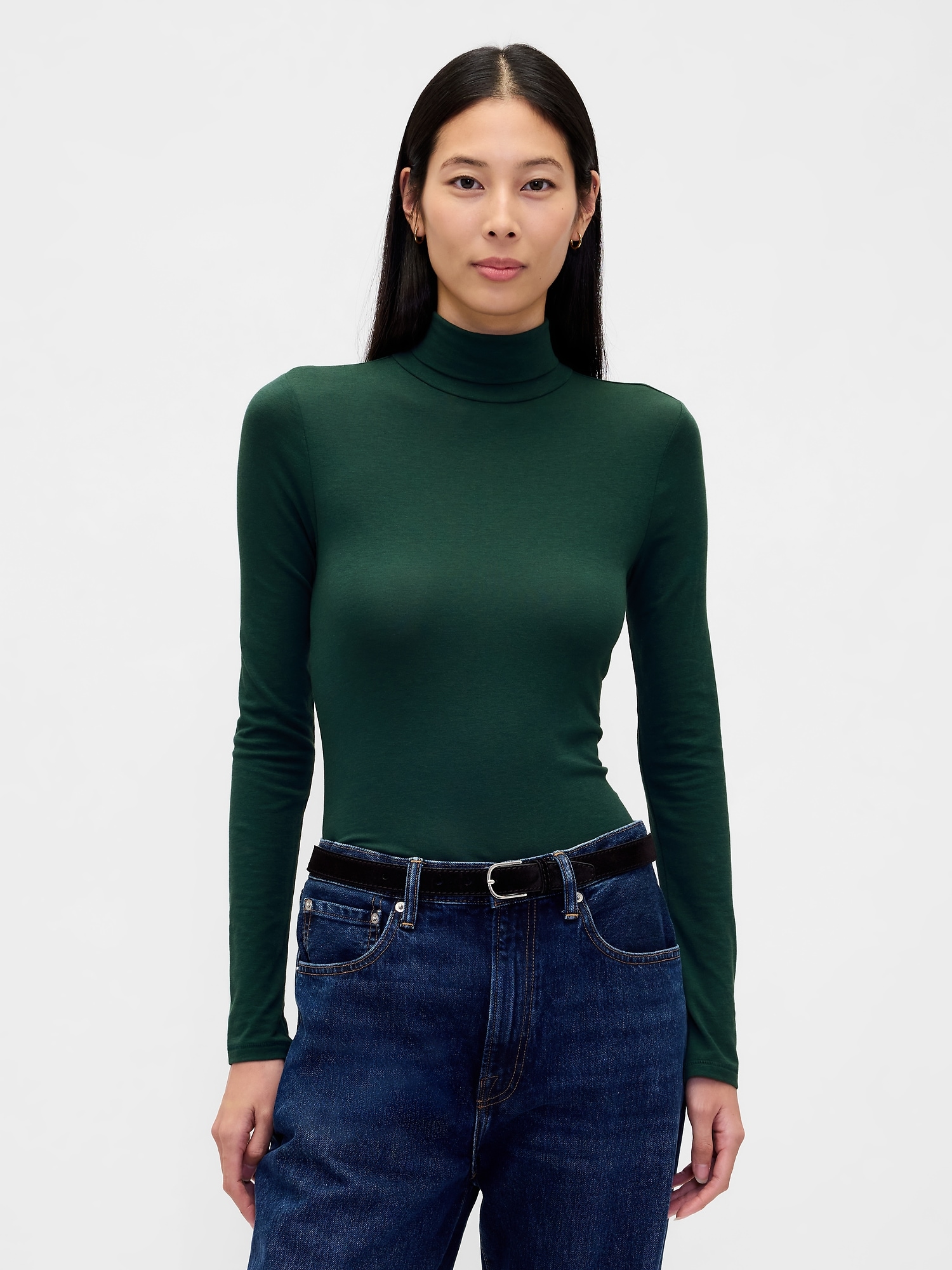 Featherweight Turtleneck - Deep Hunter Green
